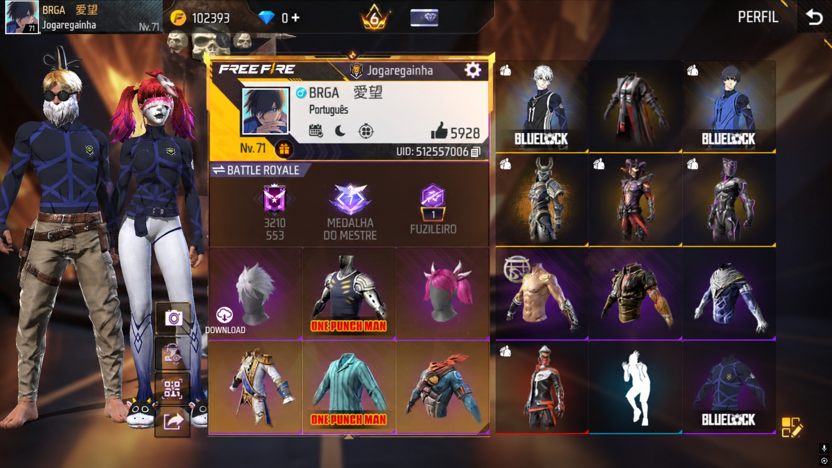 Conta de Free Fire — 10K PARA PRIME 8 ON!