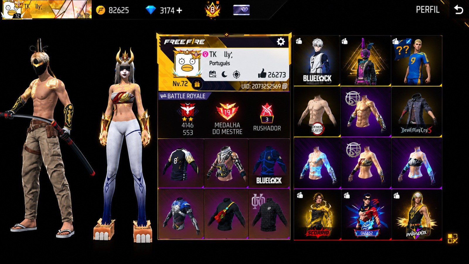 Conta de Free Fire — A PRIME 8 PRINCESINHA ON! 👑